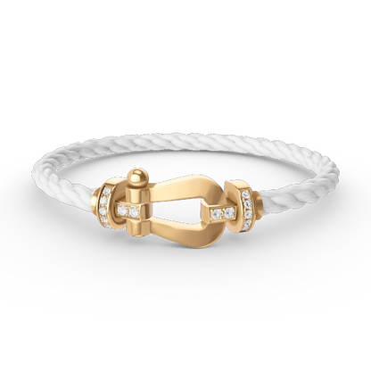 [Vicky]FORCE LARGE HORSESHOE HALF DIAMOND BRACELET GOLD