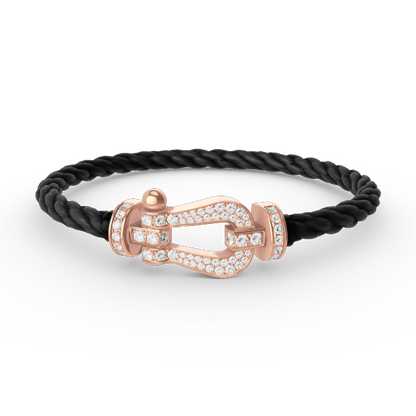 [Vicky]FORCE LARGE HORSESHOE FULL DIAMOND BRACELET ROSE GOLD