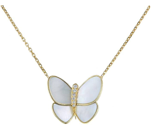 [Vicky]BUTTERFLY GOLD MOP DIAMOND NECKLACE