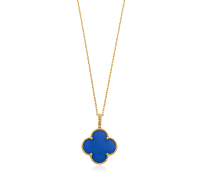 [Vicky]CLOVER 25MM NECKLACE TURQUOISE ROSE GOLD