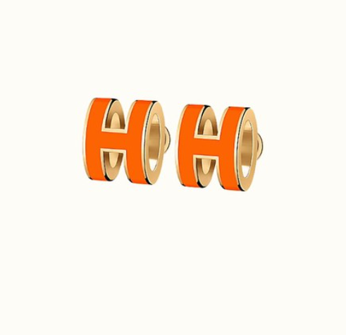 [Vicky]MINI POP H EARRINGS ORANGE