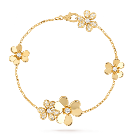 [Vicky]FRIVOLE GOLD 5 FLOWERS BRACELET