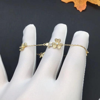 [Vicky]FRIVOLE GOLD 5 FLOWERS BRACELET