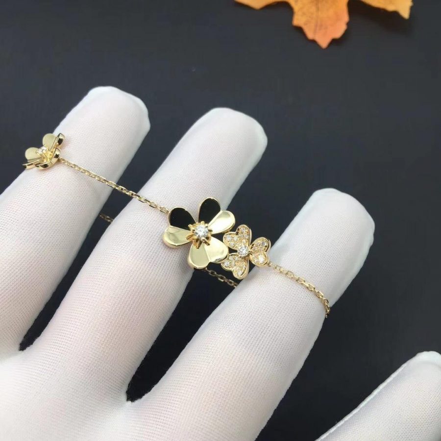 [Vicky]FRIVOLE GOLD 5 FLOWERS BRACELET