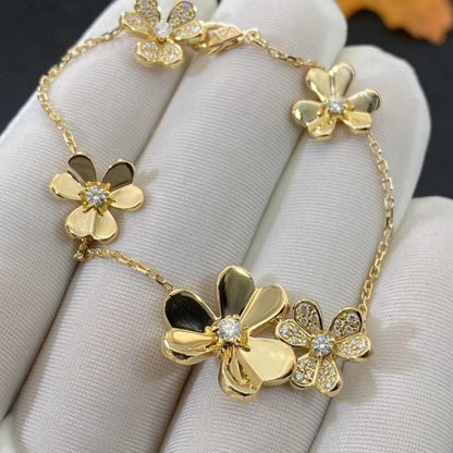 [Vicky]FRIVOLE GOLD 5 FLOWERS BRACELET