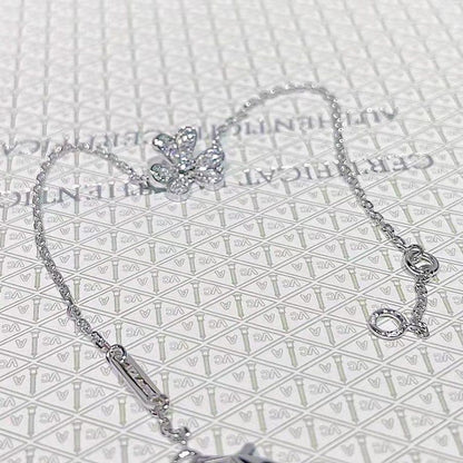 [Vicky]FRIVOLE SILBERNES BLUMEN-DIAMANTARMBAND 