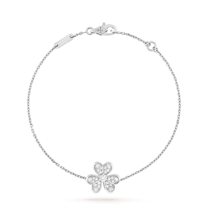 [Vicky]FRIVOLE SILBERNES BLUMEN-DIAMANTARMBAND 