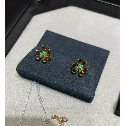 [Vicky]FRIVOLE  FLOWER MALACHITE EARRINGS