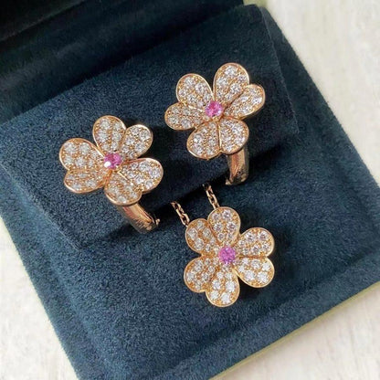 [Vicky]FRIVOLE ROSE GOLD FLOWER DIAMOND NECKLACE