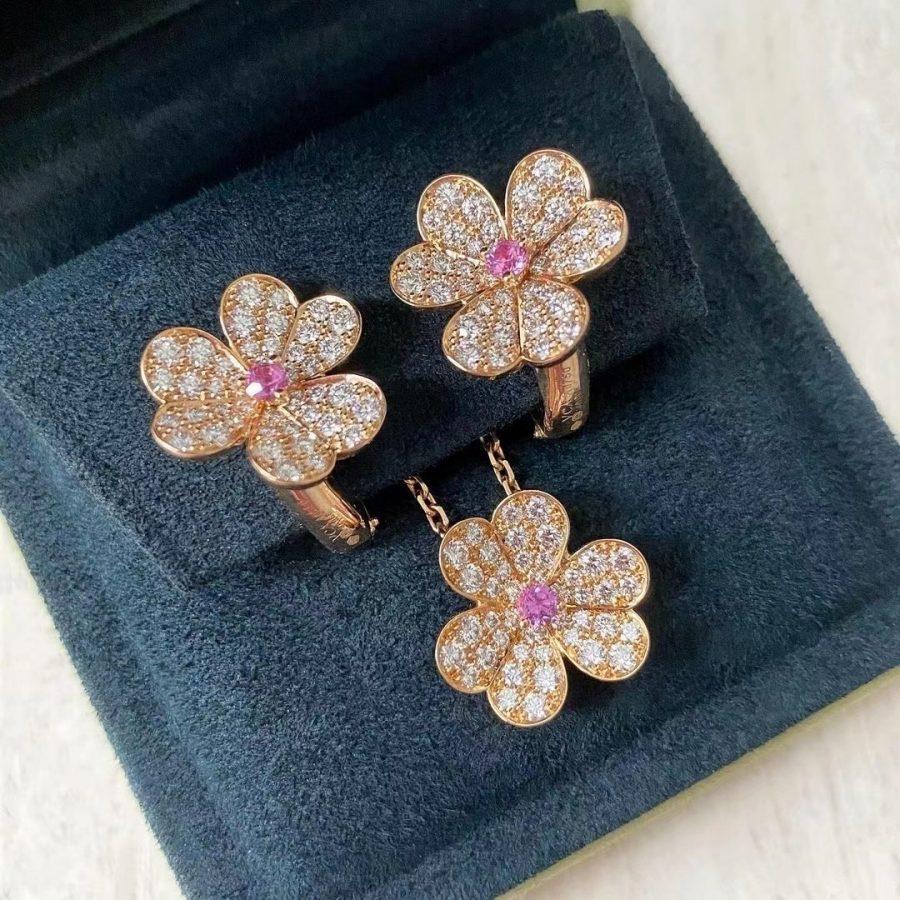 [Vicky]FRIVOLE ROSE GOLD FLOWER DIAMOND NECKLACE