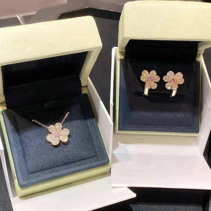 [Vicky]FRIVOLE ROSE GOLD FLOWER DIAMOND NECKLACE