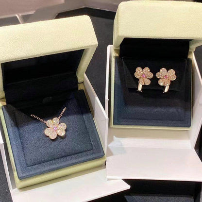 [Vicky]FRIVOLE ROSE GOLD FLOWER DIAMOND NECKLACE