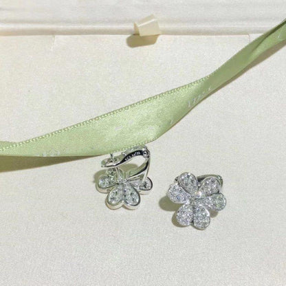 [Vicky]FRIVOLE SILVER FLOWER DIAMOND EARRINGS