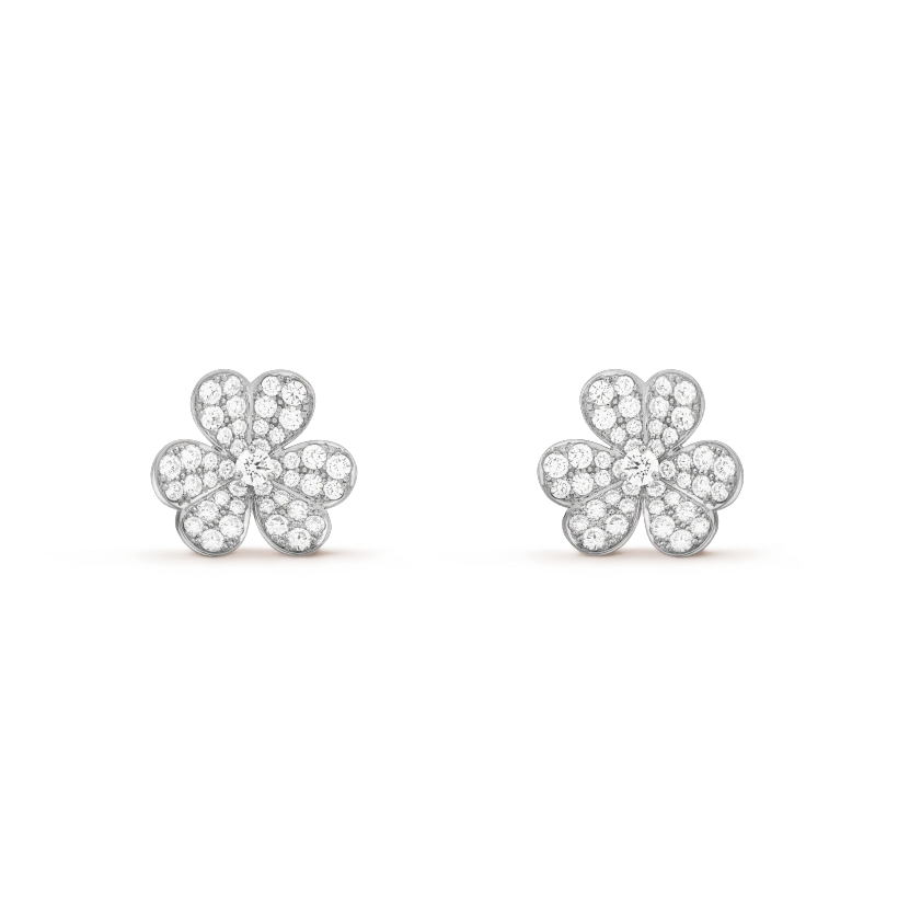 [Vicky]FRIVOLE SILVER FLOWER DIAMOND EARRINGS
