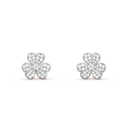 [Vicky]FRIVOLE SILVER FLOWER DIAMOND EARRINGS