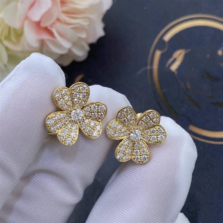 [Vicky]FRIVOLE GOLD FLOWER DIAMOND EARRINGS