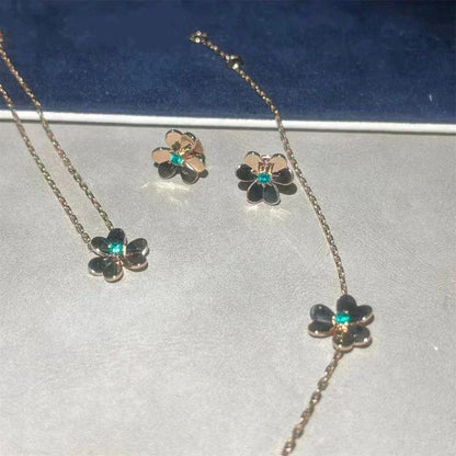 [Vicky]FRIVOLE  FLOWER MALACHITE EARRINGS