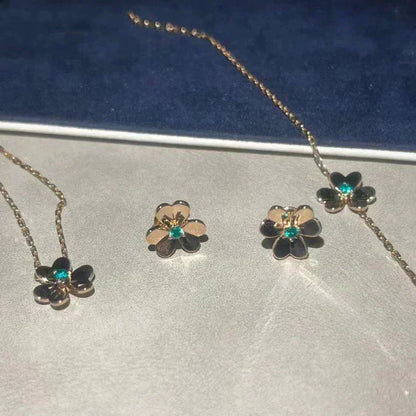 [Vicky]FRIVOLE  FLOWER MALACHITE EARRINGS