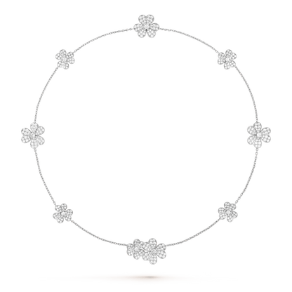[Vicky]FRIVOLE SILVER 9 FLOWERS NECKLACE