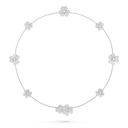 [Vicky]FRIVOLE SILVER 9 FLOWERS NECKLACE