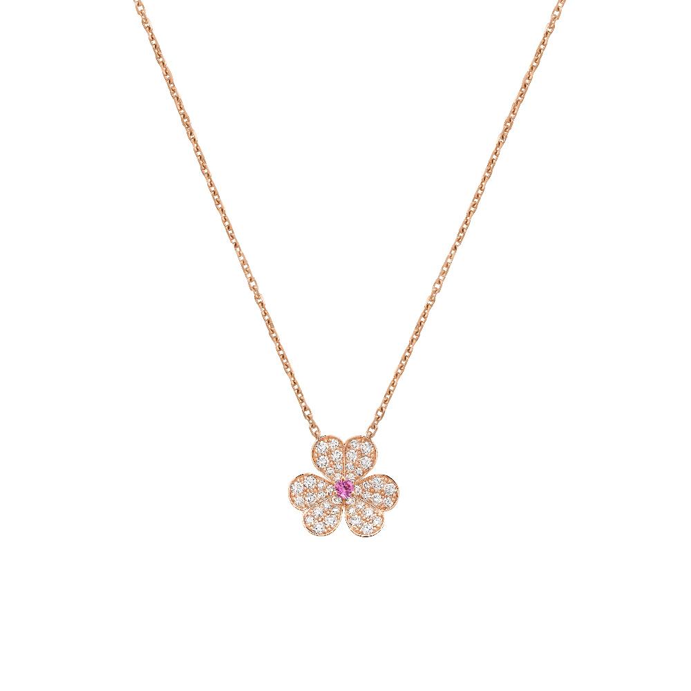 [Vicky]FRIVOLE ROSE GOLD FLOWER DIAMOND NECKLACE