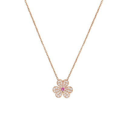 [Vicky]FRIVOLE ROSE GOLD FLOWER DIAMOND NECKLACE