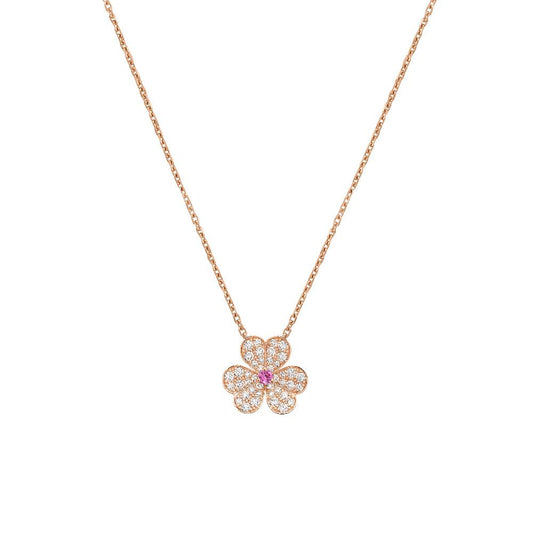 [Vicky]FRIVOLE ROSE GOLD FLOWER DIAMOND NECKLACE