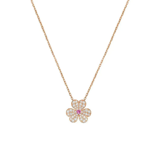 [Vicky]FRIVOLE ROSE GOLD FLOWER DIAMOND NECKLACE
