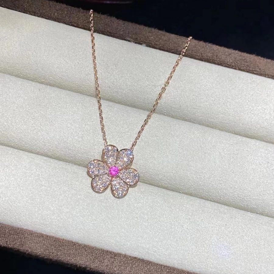 [Vicky]FRIVOLE ROSE GOLD FLOWER DIAMOND NECKLACE