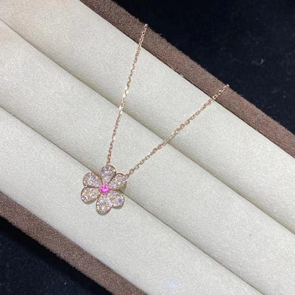 [Vicky]FRIVOLE ROSE GOLD FLOWER DIAMOND NECKLACE