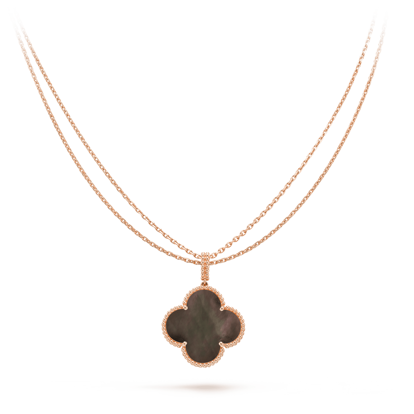 [Vicky]CLOVER 25MM GOLD DARK MOP BIG CLOVER NECKLACE
