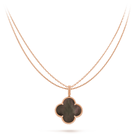 [Vicky]CLOVER 25MM GOLD DARK MOP BIG CLOVER NECKLACE