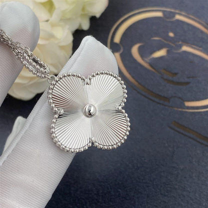 [Vicky]CLOVER 25MM SILVER BIG CLOVER NECKLACE
