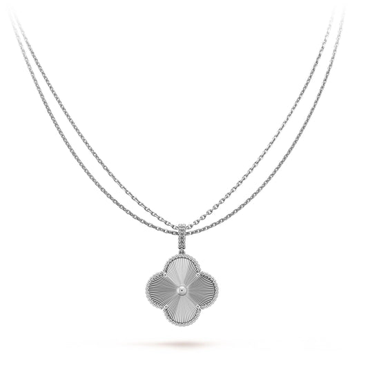 [Vicky]CLOVER 25MM SILVER BIG CLOVER NECKLACE