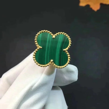 [Vicky]CLOVER MALACHITE RING