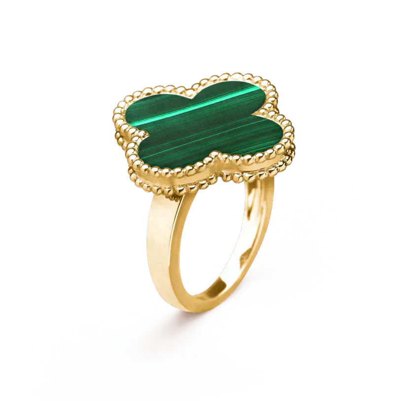 [Vicky]CLOVER MALACHITE RING
