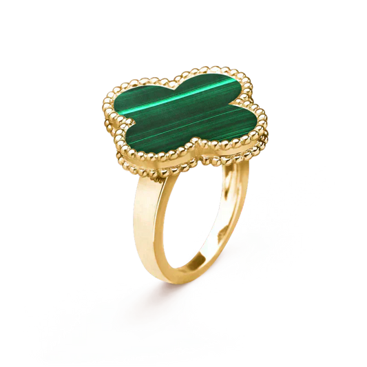 [Vicky]CLOVER MALACHITE RING