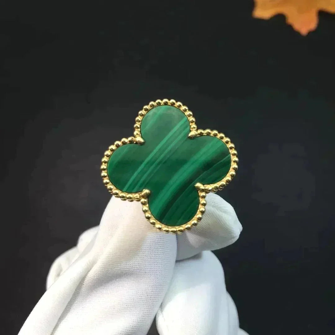 [Vicky]CLOVER MALACHITE RING