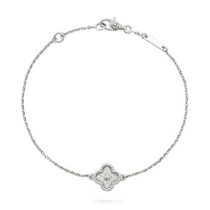 [Vicky]CLOVER  SINGLE FLOWER BRACELET SILVER