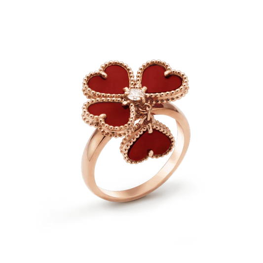 [Vicky]SWEET CLOVER CARNELIAN RING