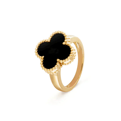 [Vicky]CLOVER ONYX RING