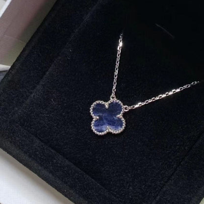 [Vicky]CLOVER 15MM PIETERSITE NECKLACE SILVER