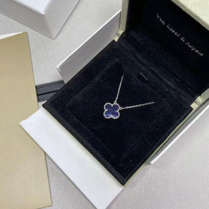 [Vicky]CLOVER 15MM PIETERSITE NECKLACE SILVER