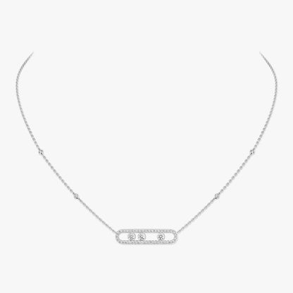 [Vicky] Move Pave_ Rose Gold Diamond Necklace