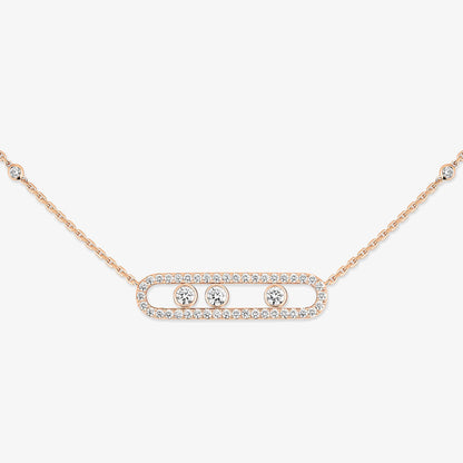[Vicky] Move Pave_ Rose Gold Diamond Necklace