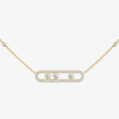 [Vicky] Move Pave_ Rose Gold Diamond Necklace