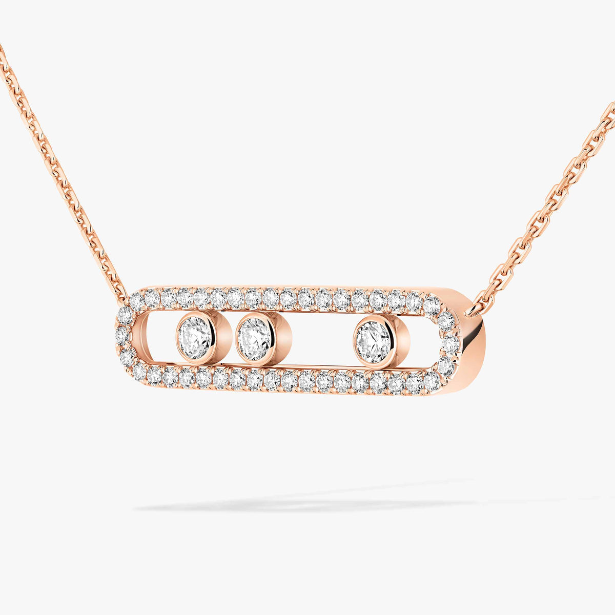[Vicky] Move Pave_ Rose Gold Diamond Necklace