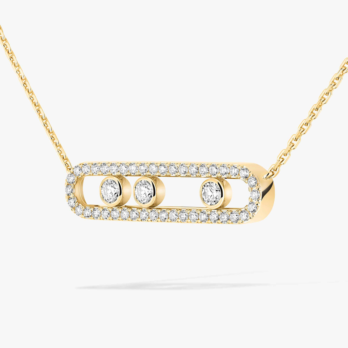 [Vicky] Move Pave_ Rose Gold Diamond Necklace