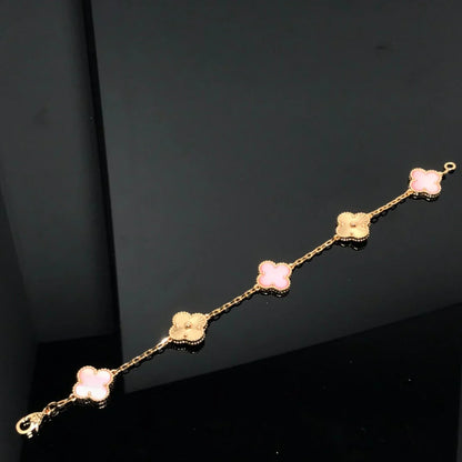 [Vicky] CLOVER 5 MOTIFS  PINK MOP BRACELET COLLECTION