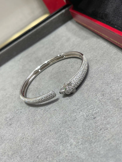 [Vicky]PANTHERE FULL DIAMOND OPEN BRACELET